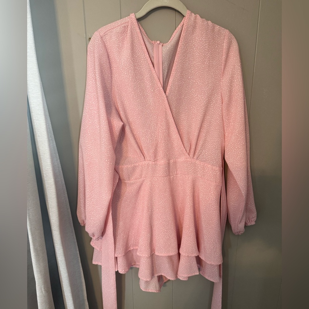 Pink wrap jumpsuit